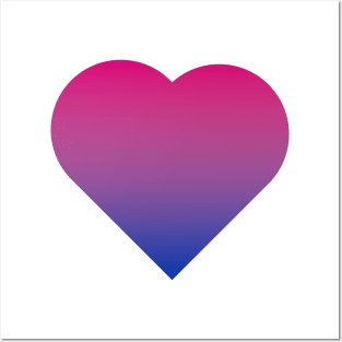 Bi+ Hearts Bisexual Flag (Vertical Gradient Solo) Posters and Art